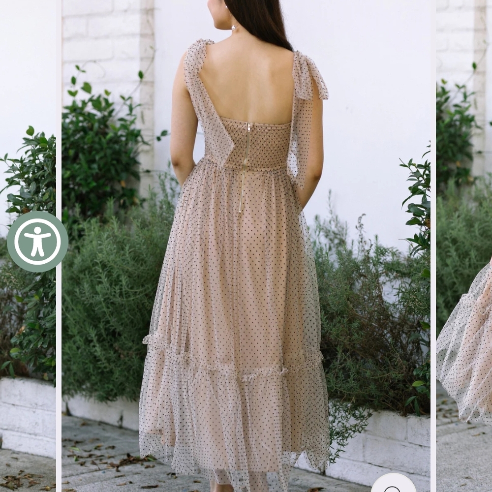 Elegant Polka Dot Dress in Cream